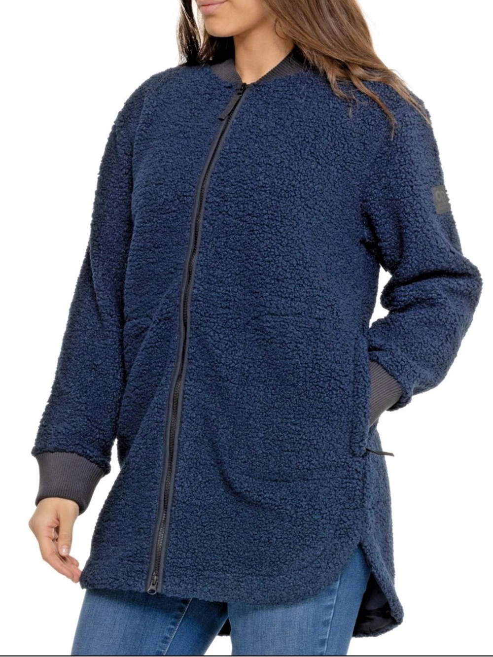 Outdoor Research Navy Blue Juneau Sherpa Fleece Coat Womens Size Large